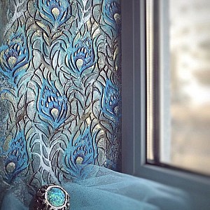 Трафарет - Симург мини - Фотография интерьере 2