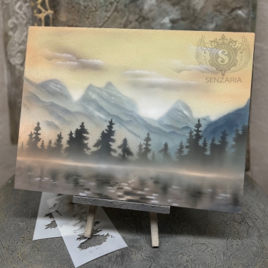 Трафарет - Еловый лес 1